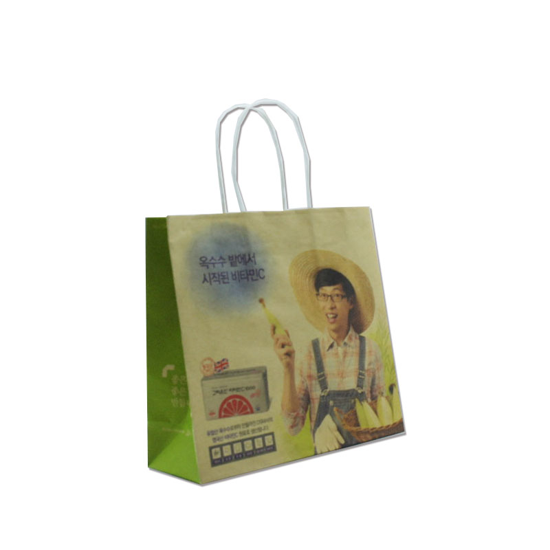 둥근지끈/크라프트지/옵셋인쇄친환경백(소) / S0389