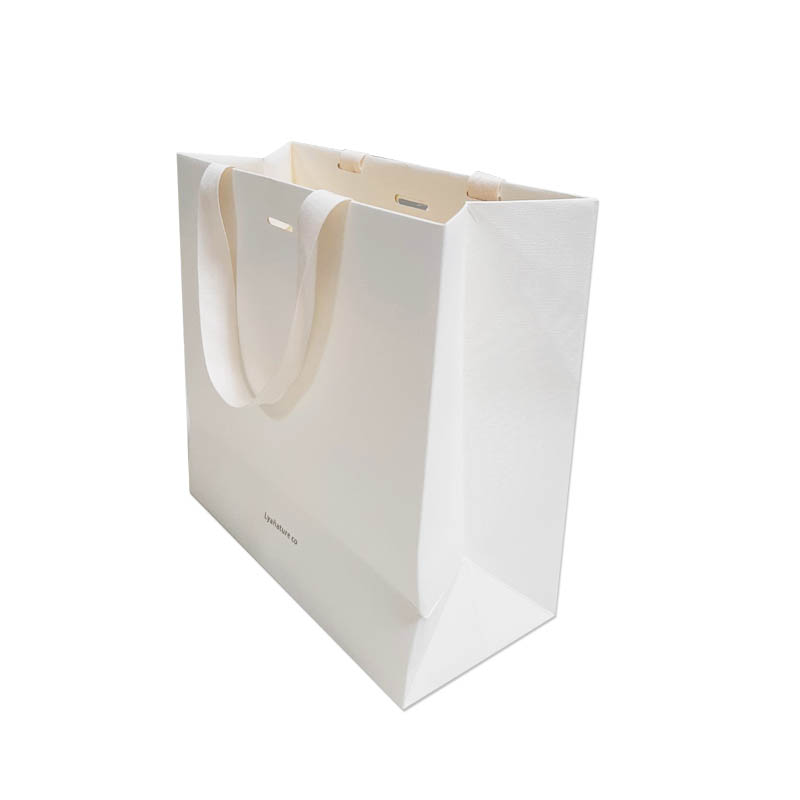 매립형 쇼핑백/매직패브릭아이보리색220g/40수민자테이프끈/S0573